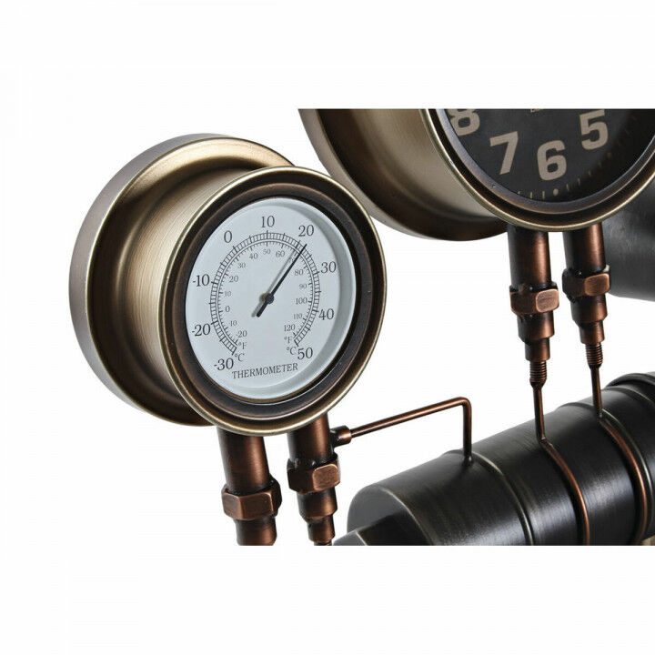 Wall Clock DKD Home Decor Black Red Iron Golden (2 pcs) (46 x 13 x 58 cm)