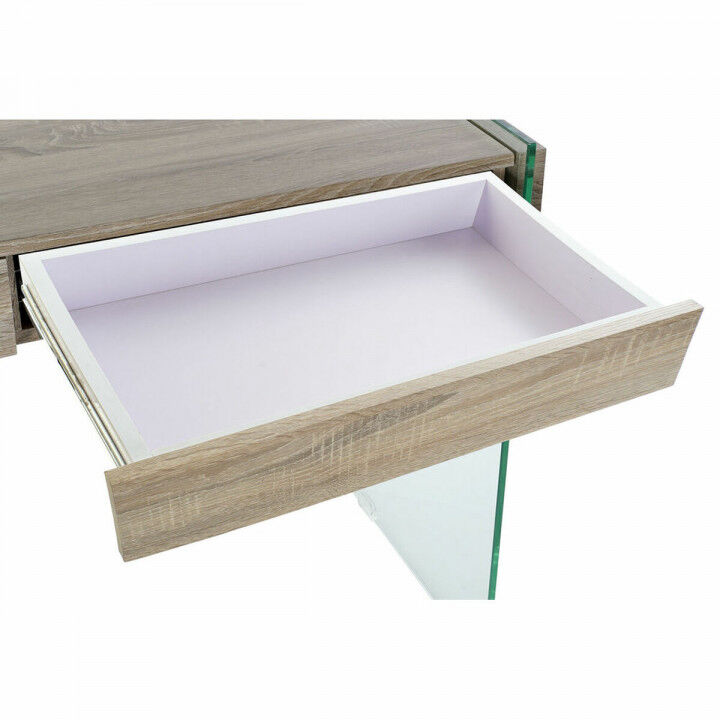 Tavolo aggiuntivo DKD Home Decor Trasparente Naturale Legno Cristallo Legno MDF 120 x 40 x 76 cm