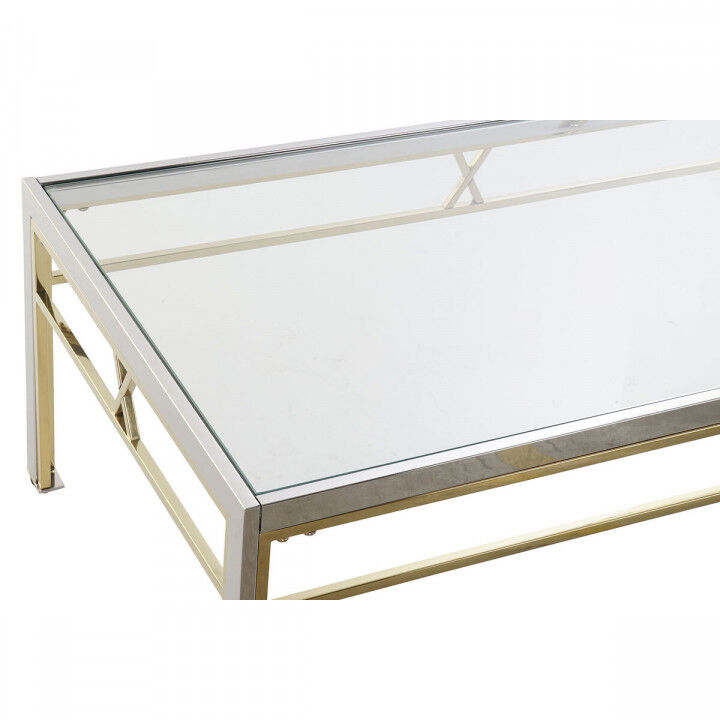 Mesa auxiliar DKD Home Decor Cristal Acero Plata (110 x 60 x 40 cm)