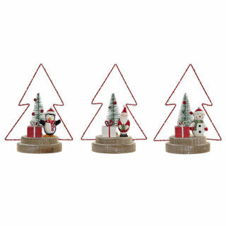 Weihnachtsschmuck DKD Home Decor Baum Metall Holz (17 x 11 x 21 cm) (3 pcs)