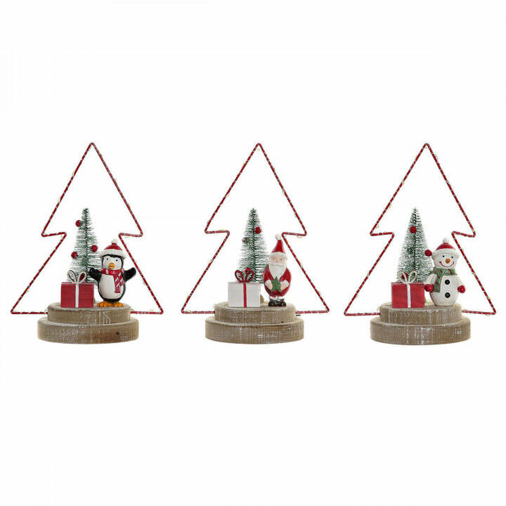 Décorations de Noël DKD Home Decor Arbre Métal Bois (17 x 11 x 21 cm) (3 pcs)