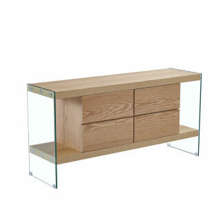 Dressoir DKD Home Decor   Transparant Lichtbruin Kristal Hout MDF 160 x 45 x 80 cm