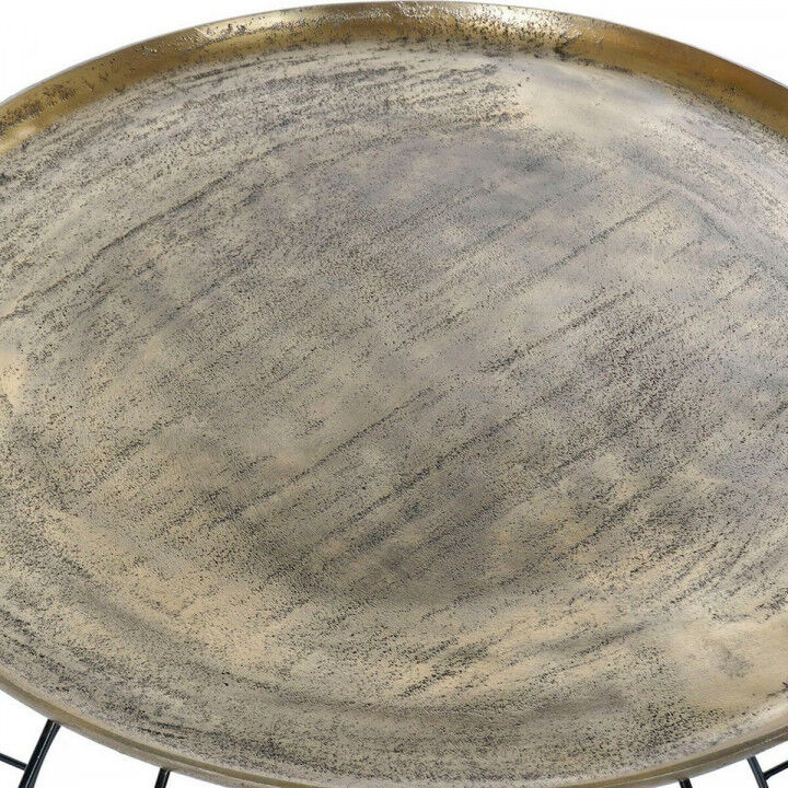 Bijzettafel DKD Home Decor 80 x 80 x 44 cm Zwart Gouden Aluminium Plastic