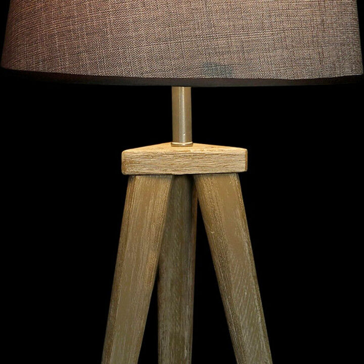 Bureaulamp DKD Home Decor Laken Grijs Bruin Linnen 250 V 60 W Pijnboom (30 x 30 x 57.5 cm) (2 pcs)