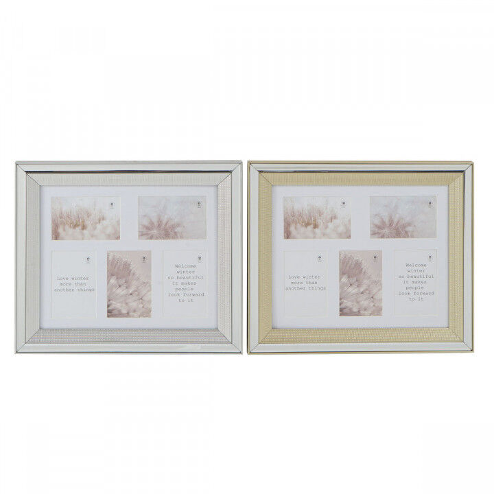 Photo frame DKD Home Decor Golden Silver Aluminium Crystal polystyrene Traditional 47 x 2 x 40 cm (2 Units)