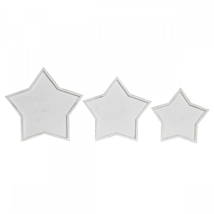 Centrotavola DKD Home Decor Bianco Legno 57 x 54 x 3 cm (3 Pezzi)