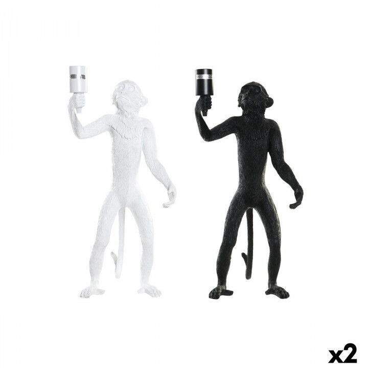 Tischlampe DKD Home Decor 31 x 34 x 55 cm Schwarz Weiß Harz 220 V 50 W (2 Stück)