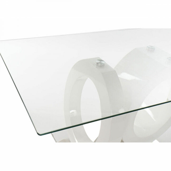 Dining Table DKD Home Decor Crystal Transparent White MDF Wood (160 x 90 x 75 cm)