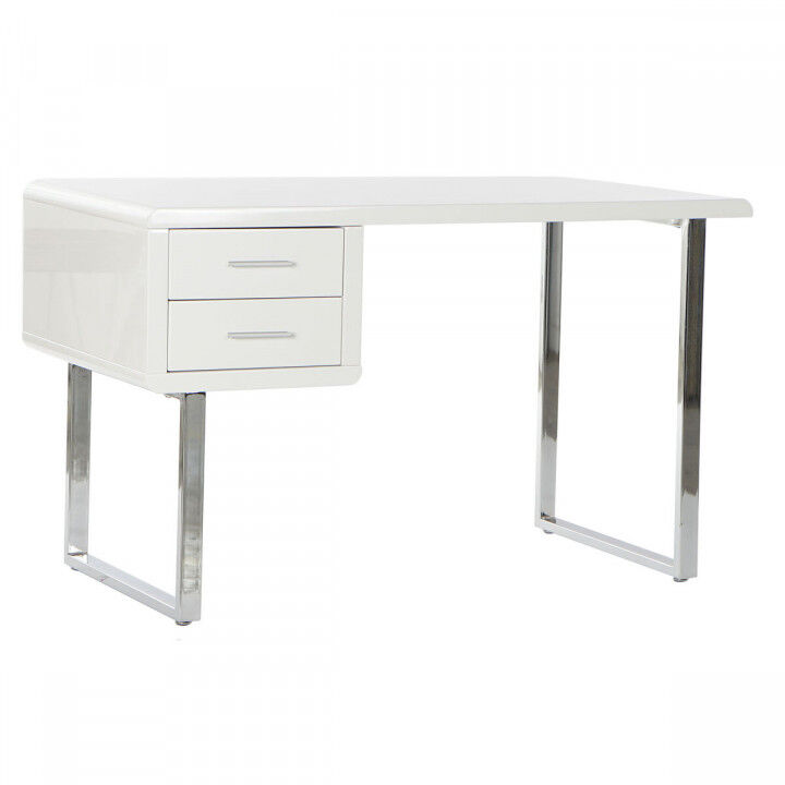 Schreibtisch DKD Home Decor Weiß Silberfarben Metall Holz MDF 120 x 55 x 76 cm