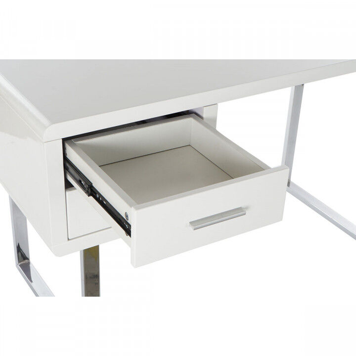 Desk DKD Home Decor White Silver Metal MDF Wood 120 x 55 x 76 cm