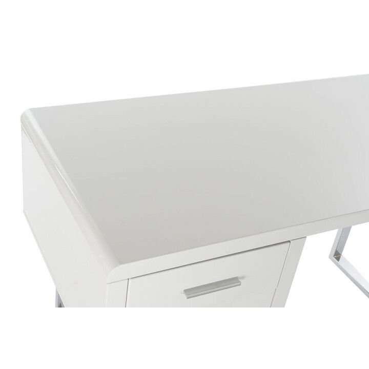 Desk DKD Home Decor White Silver Metal MDF Wood 120 x 55 x 76 cm