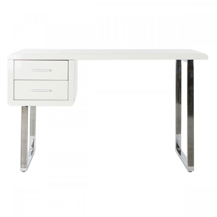 Bureau DKD Home Decor Blanc Argenté Métal Bois MDF 120 x 55 x 76 cm