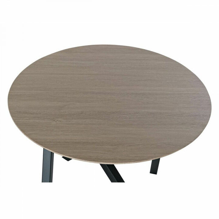 Bijzettafel DKD Home Decor 65 x 65 x 49,5 cm Zwart Metaal Hout Lichtbruin