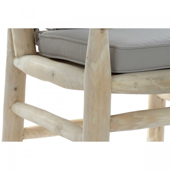 Tuinstoel DKD Home Decor Natuurlijk Lichtgrijs Teakboom 65 x 80 x 92 cm