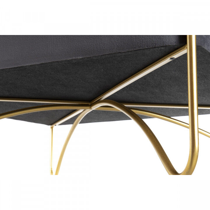 Panca DKD Home Decor   Schiuma Grigio Dorato Metallo Poliestere Velluto Legno MDF (80 x 80 x 47 cm)