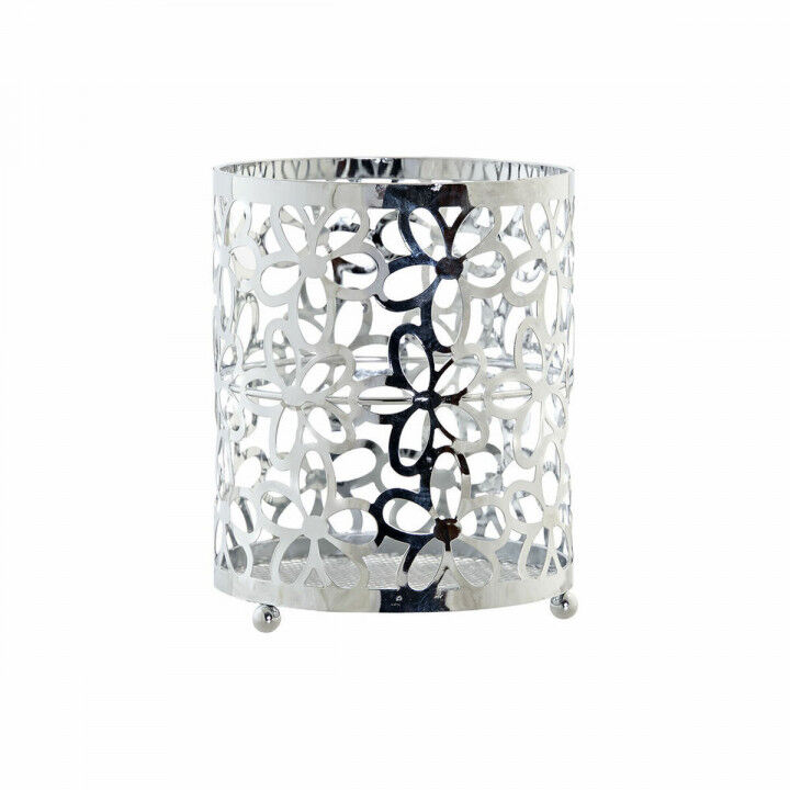 Cesto para cubiertos DKD Home Decor Plateado Metal Margarita 12 x 12 x 15 cm