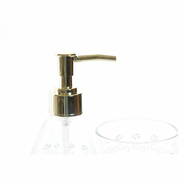 Badset DKD Home Decor Gouden Kristal ABS Plastic Blad van een plant 9 x 9 x 18 cm