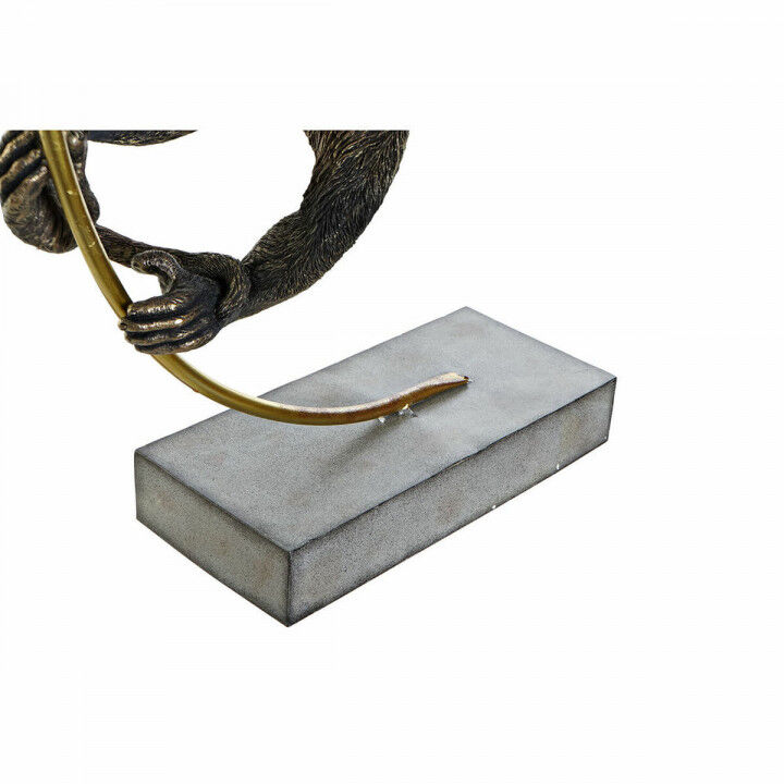 Decoratieve figuren DKD Home Decor 33 x 25 x 48 cm Zwart Gouden Aap Modern (2 Stuks)