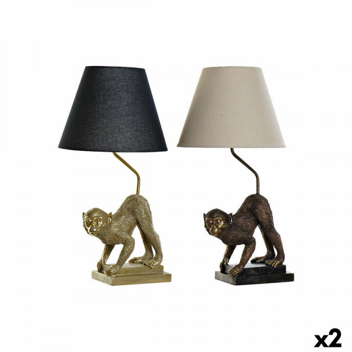 Tischlampe DKD Home Decor 32,5 x 30 x 60 cm Schwarz Beige Gold Metall Harz 220 V 50 W (2 Stück)