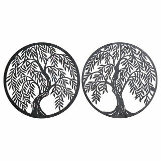 Décoration murale DKD Home Decor Arbre Métal (2 pcs) (40 x 1 x 40 cm)