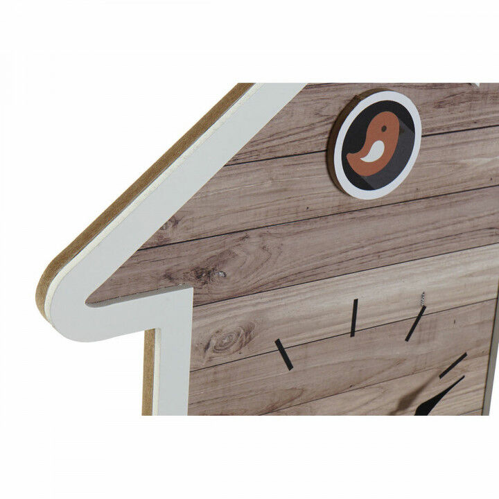 Wanduhr DKD Home Decor 32 x 5 x 56 cm natürlich Weiß Kunststoff Haus Holz MDF (2 Stück)