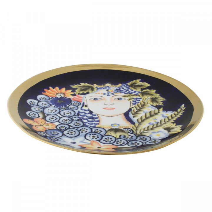 Centre de Table DKD Home Decor Bleu Multicouleur Porcelaine 42 x 42 x 4 cm
