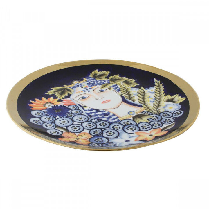 Centre de Table DKD Home Decor Bleu Multicouleur Porcelaine 42 x 42 x 4 cm