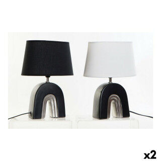 Bureaulamp DKD Home Decor Keramisch Zwart Polyester (20 x 20 x 31 cm) (2 pcs)