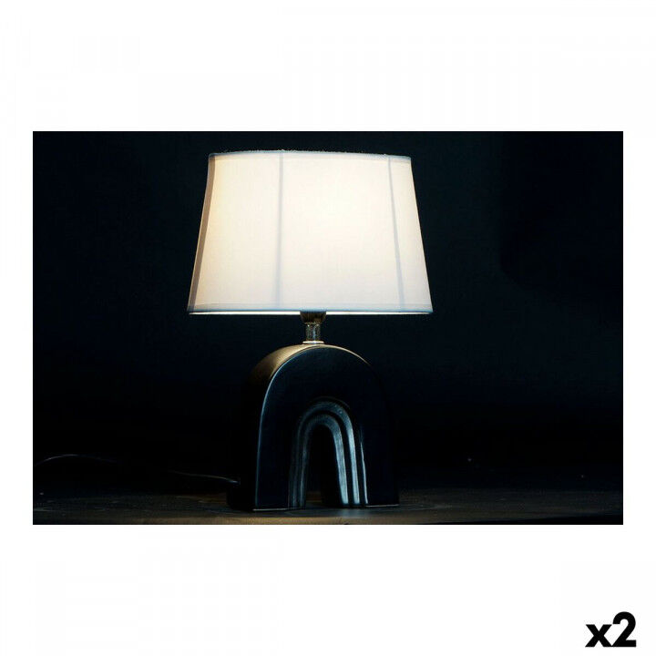 Desk lamp DKD Home Decor Ceramic Black Polyester (20 x 20 x 31 cm) (2 pcs)