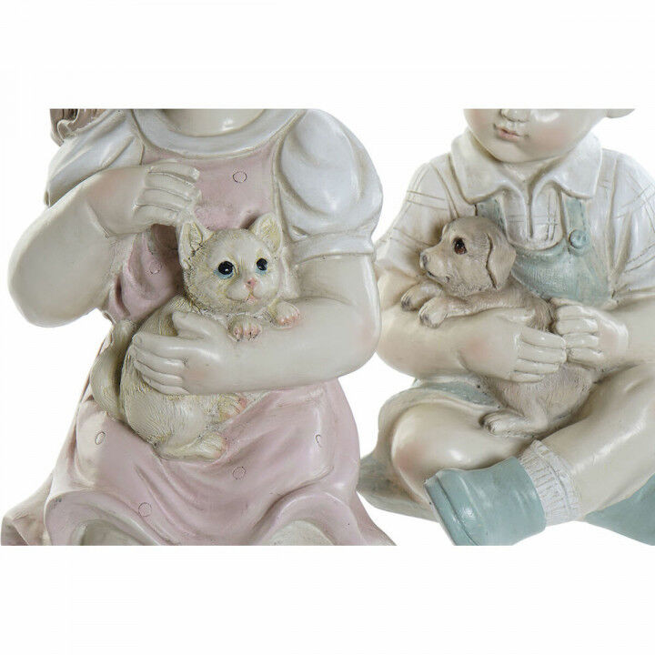 Decoratieve figuren DKD Home Decor Hars Jongen (14.5 x 16 x 26 cm) (2 pcs)