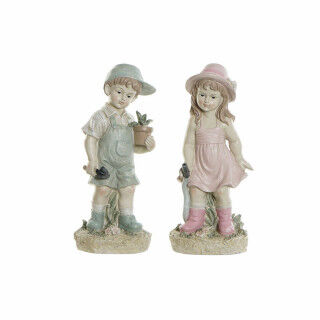 Deko-Figur DKD Home Decor Blau Rosa Harz Kind (18 x 15 x 41 cm) (2 pcs)