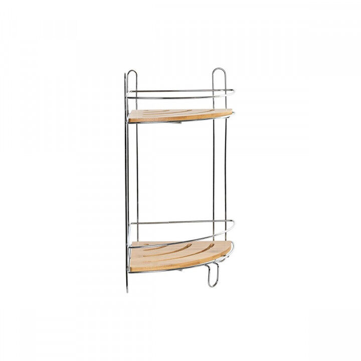 Hoekschappen DKD Home Decor Natuurlijk Bamboe Roestvrij verchroomd metaal 2 Planken 19,5 x 19,5 x 36,5 cm