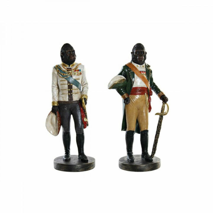 Decoratieve figuren DKD Home Decor Hars Gorilla (15.5 x 13.5 x 40.5 cm) (2 pcs)