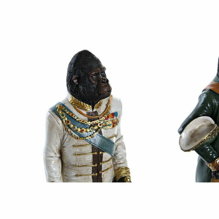 Decoratieve figuren DKD Home Decor Hars Gorilla (15.5 x 13.5 x 40.5 cm) (2 pcs)