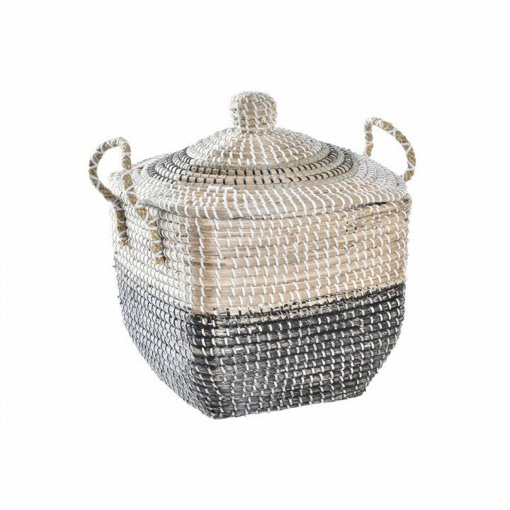 Cesta Decorativa DKD Home Decor Gris Natural Boho 45 x 35 x 43 cm