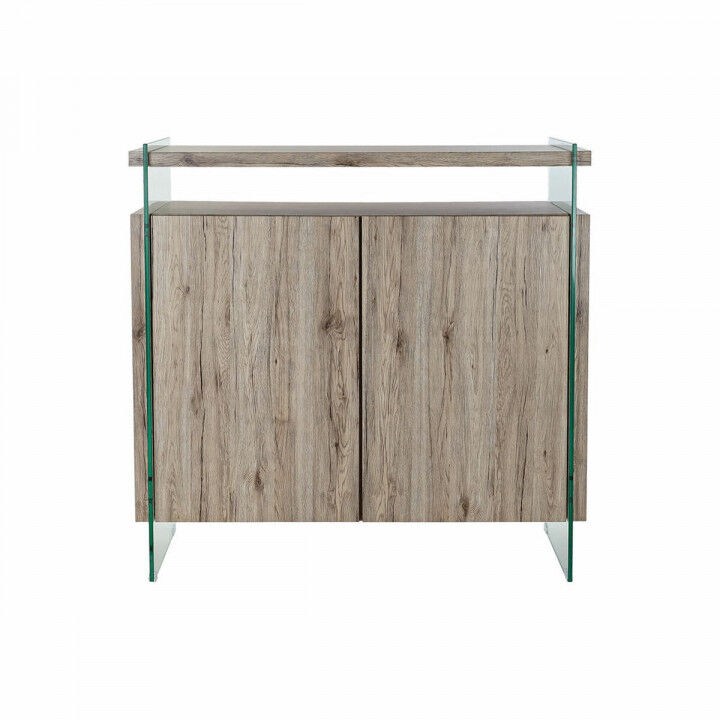Sideboard DKD Home Decor   Natural Tempered Glass MDF Wood 120 x 44 x 120 cm