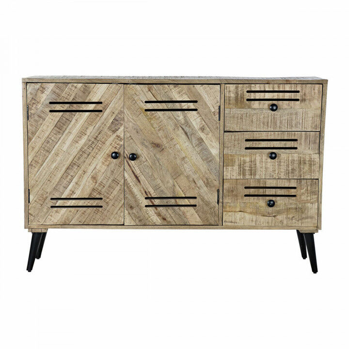 Sideboard DKD Home Decor   Black Metal Mango wood 140 x 40 x 93 cm
