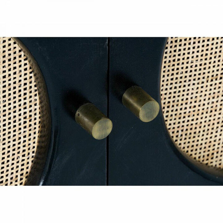 Dressoir DKD Home Decor   Zwart Natuurlijk Rotan Mangohout 150 x 40 x 65 cm