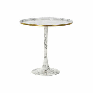 Petite Table d'Appoint DKD Home Decor Blanc Doré 51 x 51 x 51 cm