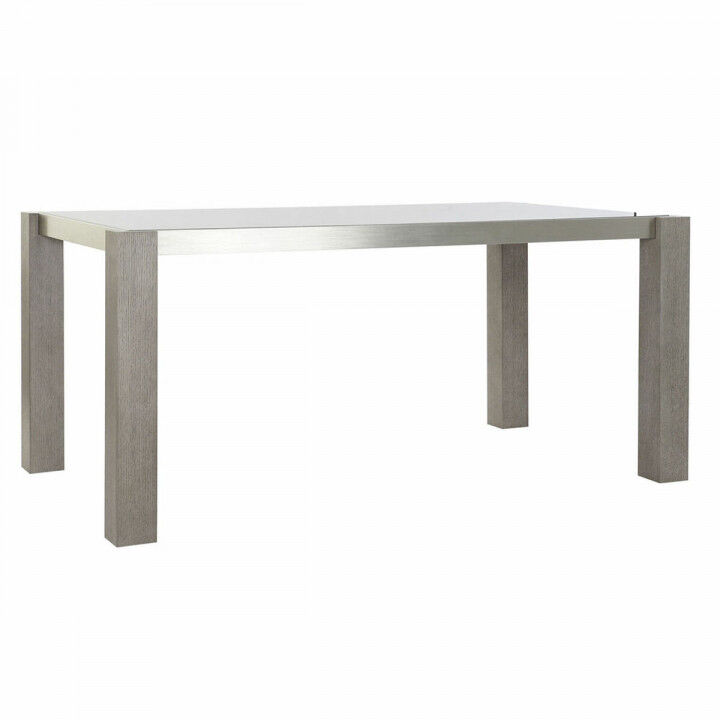 Eettafel DKD Home Decor Kristal Grijs Aluminium Ek Gehard glas (162 x 92 x 74 cm)