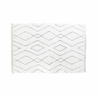 Tapijt DKD Home Decor Wit Grijs Ruiten Scandi Ø 9,4 cm 120 x 180 x 3 cm