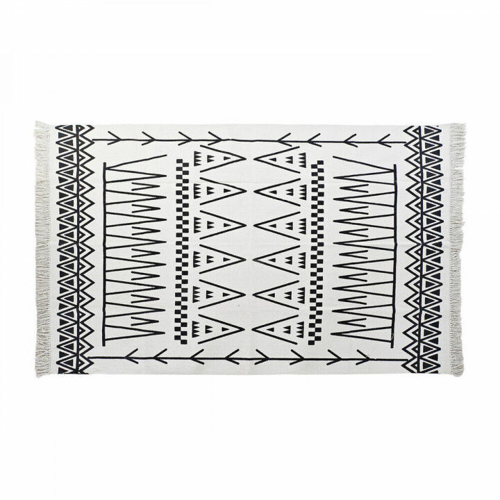Tapijt DKD Home Decor Zwart Wit Ikat (120 x 180 x 0,7 cm)
