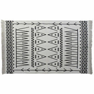 Tapijt DKD Home Decor 160 x 250 x 0,7 cm Zwart Polyester Katoen Wit Ikat Boho