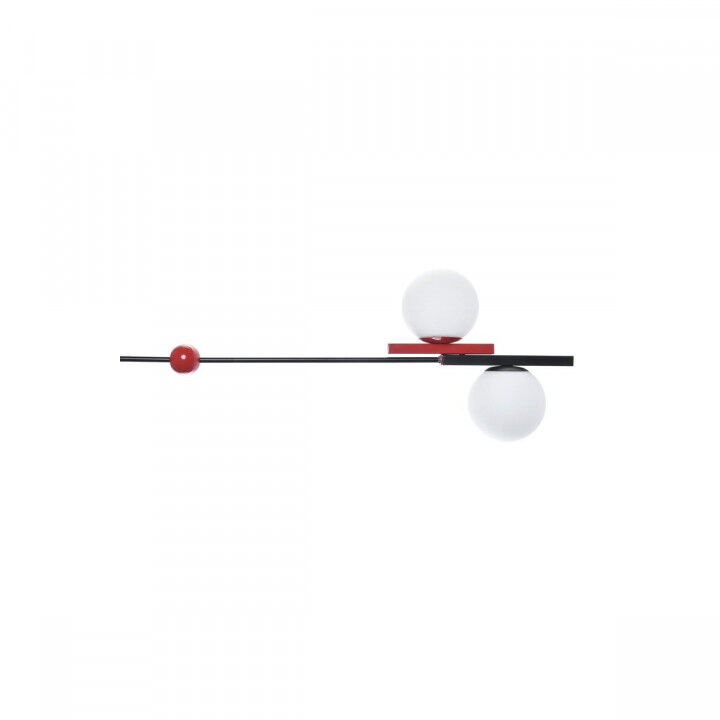 Lámpara de Techo DKD Home Decor Blanco Negro Rojo Metal Cristal 40 W 44 x 44 x 120 cm