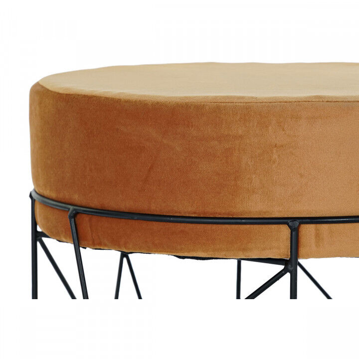 Fußstütze DKD Home Decor Schwarz Metall Polyester Terrakotta (33 x 33 x 42 cm)