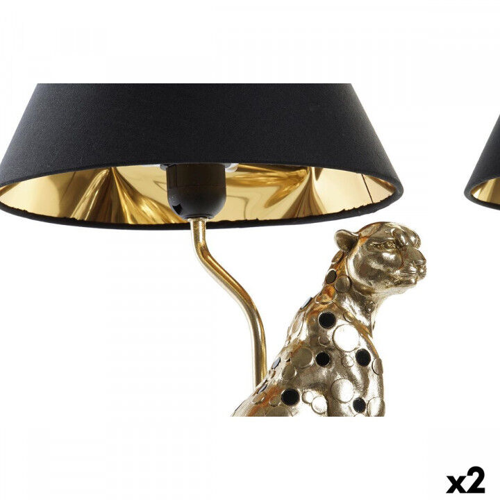 Desk lamp DKD Home Decor Silver Black Golden 26 x 26 x 46 cm Resin 220 V 50 W (2 Units)