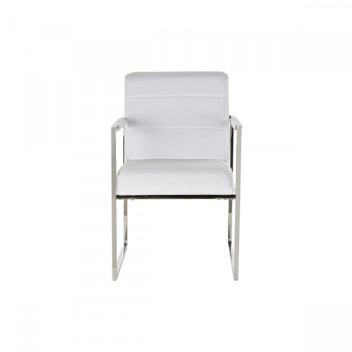 Stoel DKD Home Decor Polyester Staal Wit (56 x 68 x 92 cm)
