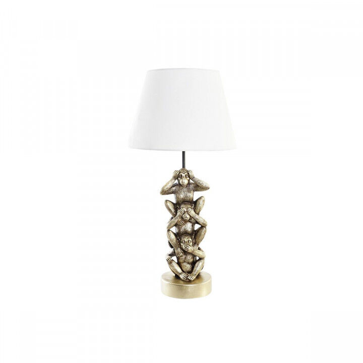 Lampada da tavolo DKD Home Decor Dorato Bianco Coloniale 220 V 50 W Scimmia (30 x 30 x 61 cm)
