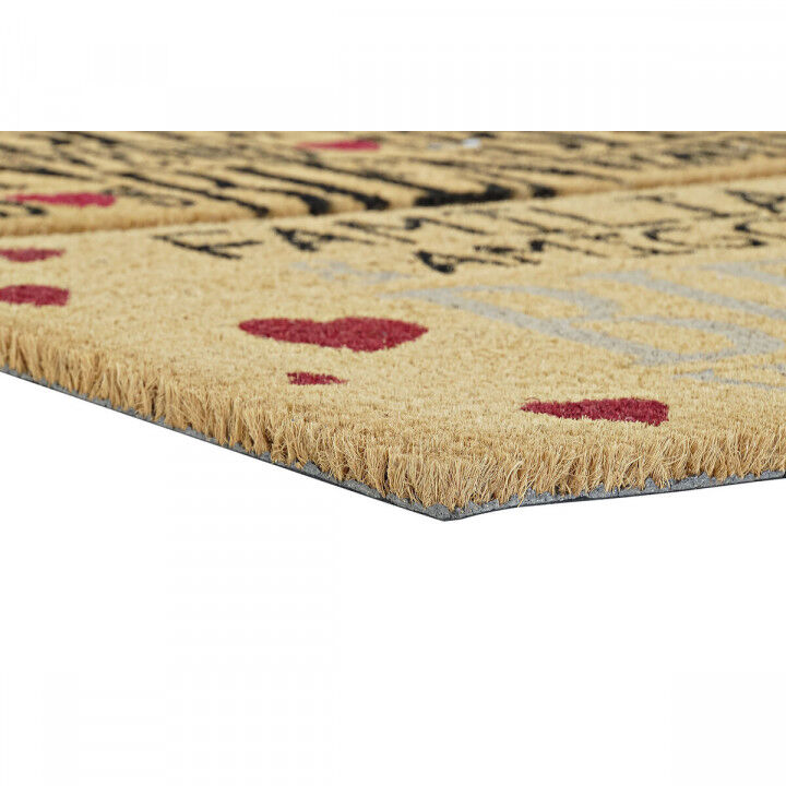 Deurmat DKD Home Decor Rood Zwart Bruin Rubber 2 Stuks Stads Kokosvezel (60 x 40 x 1,5 cm)