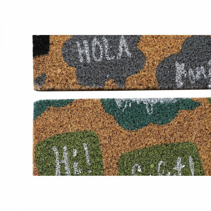 Doormat DKD Home Decor Black Grey Brown Rubber Mint 2 Units Coconut Fibre (60 x 40 x 1,5 cm)